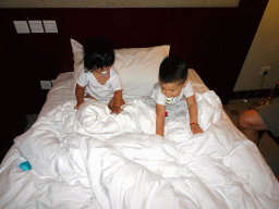 Max and his cousin at his grandparents` room at the New Sea View International Hotel