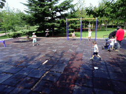 Max with his cousin and aunt at the playground at Haibin Park