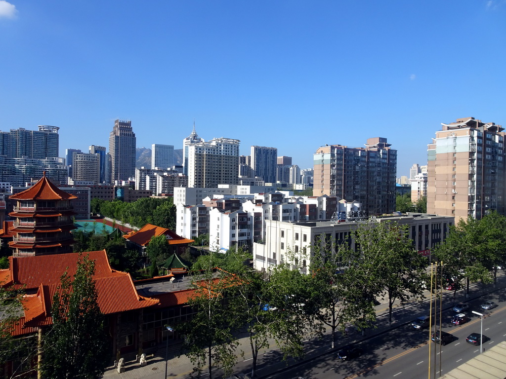 Buildings at Huanghai West Road, viewed from our room at the New Sea View International Hotel