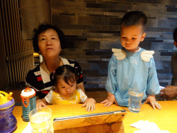 Max with his cousin and grandmother at the Korean restaurant at Songzhumei Road