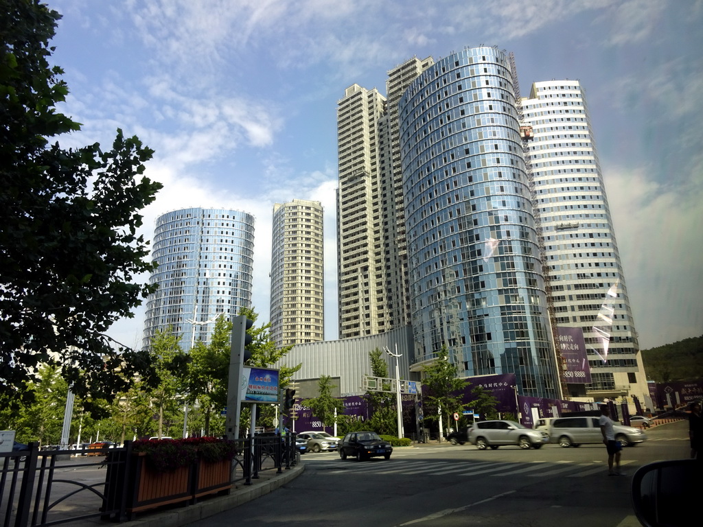 Skyscrapers at Jinma Road, viewed from the taxi