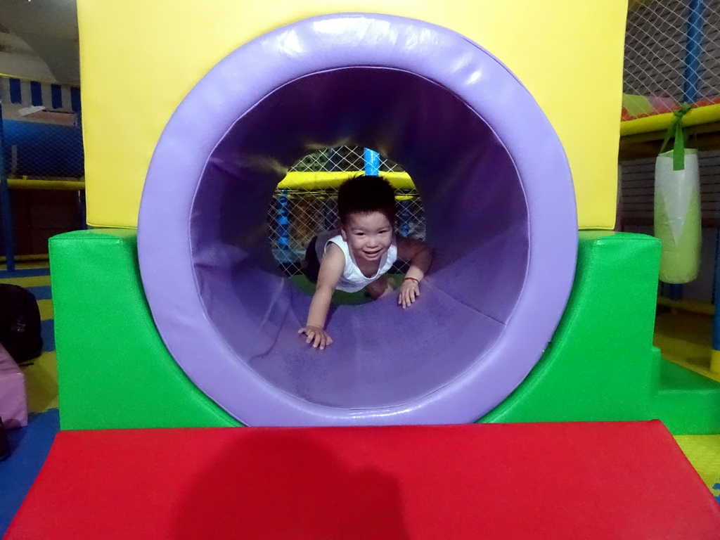 Max in the playground at the Pole Aquarium at the Dalian Laohutan Ocean Park