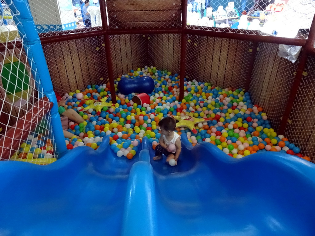 Max in the playground at the Pole Aquarium at the Dalian Laohutan Ocean Park