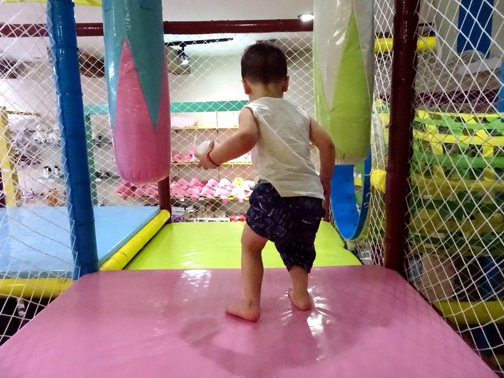 Max in the playground at the Pole Aquarium at the Dalian Laohutan Ocean Park