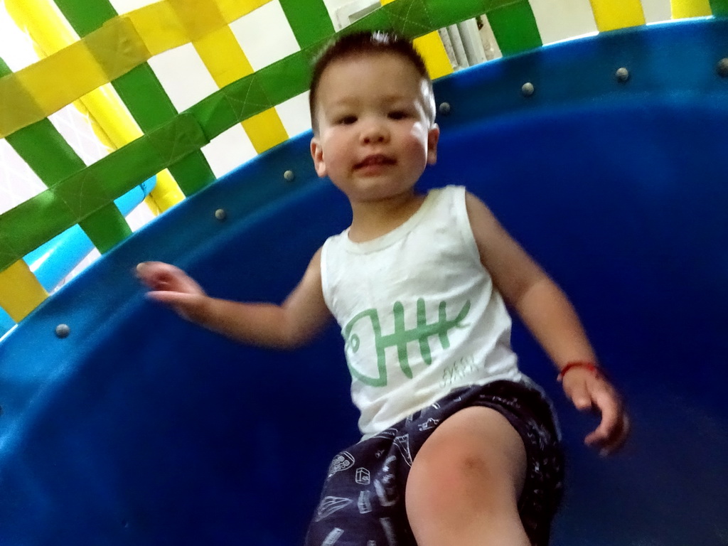 Max in the playground at the Pole Aquarium at the Dalian Laohutan Ocean Park