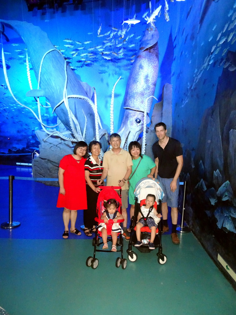 Tim, Miaomiao, Max and Miaomiao`s family at the Pole Aquarium at the Dalian Laohutan Ocean Park