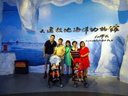 Tim, Miaomiao, Max and Miaomiao`s family at the Pole Aquarium at the Dalian Laohutan Ocean Park