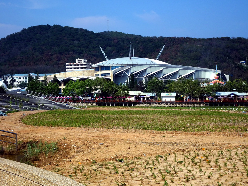 The Pole Aquarium at the Dalian Laohutan Ocean Park, viewed from the western side of the park