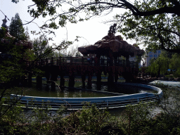 Pond at the Jurassic Exploration area at the Dalian Laohutan Ocean Park