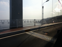 Bridge at Binhai Middle Road, viewed from the taxi