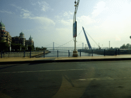 Xinghai Bay Bridge, viewed from the taxi at the southeast side of Xinghai Square
