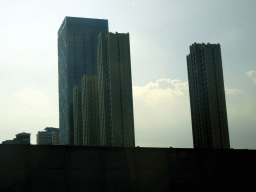 Skyscrapers at Dongbei Road, viewed from the taxi