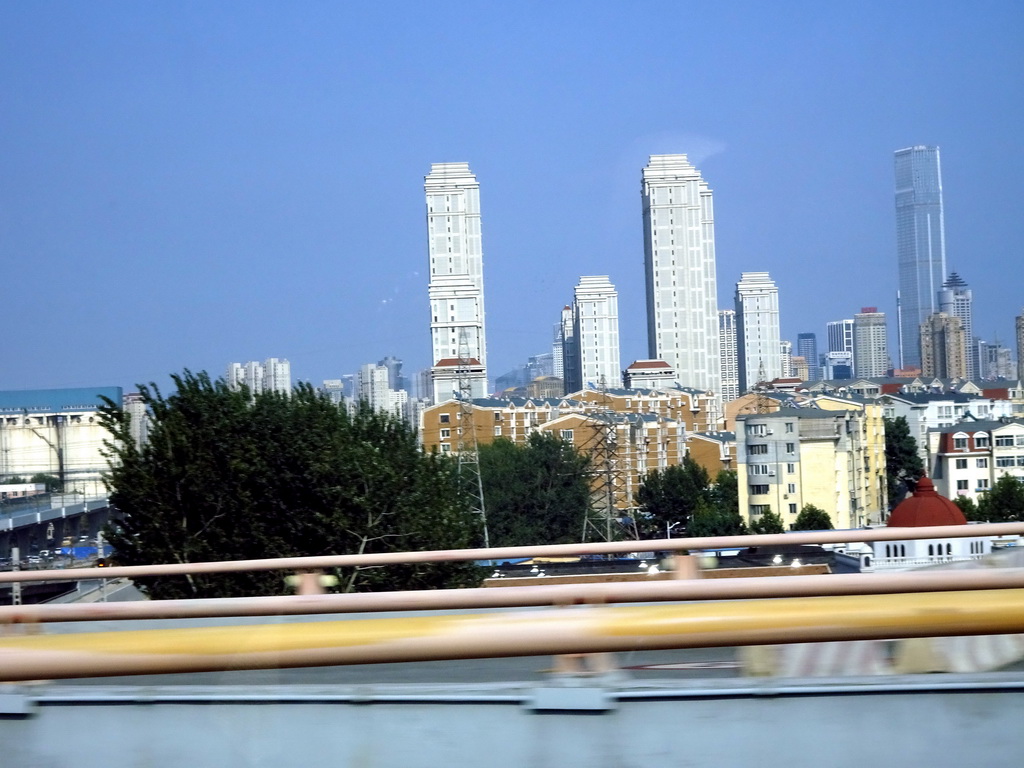 Skyscrapers at Dongbei Road, viewed from the taxi