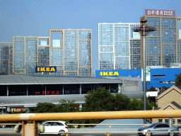 The Xianglujiao Railway Station and the IKEA store at Qunli Street, viewed from the taxi at Dongbei Road