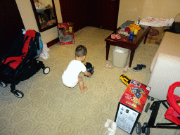 Max in our second bedroom at the New Sea View International Hotel