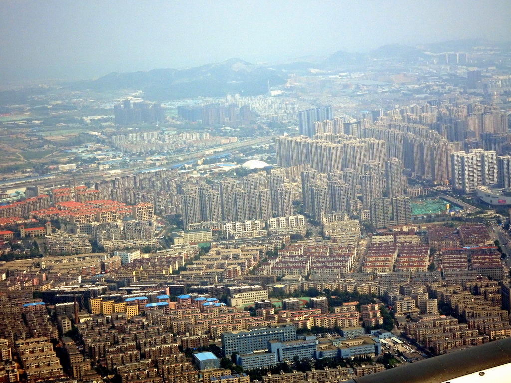 Skyscrapers in the Xiwafang area, viewed from the airplane to Beijing