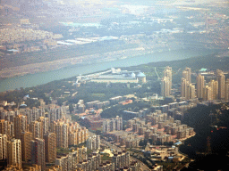 Lake in the Xiagou area, viewed from the airplane to Beijing