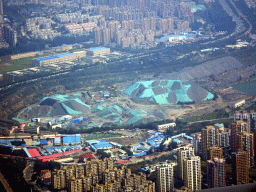 Mining area west of the lake in the Xiagou area, viewed from the airplane to Beijing
