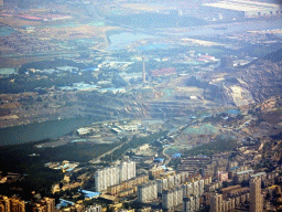 East side of the lake in the Xiagou area, viewed from the airplane to Beijing