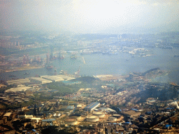 The Shanri Health Park and the harbour at the Dayancun area, viewed from the airplane to Beijing