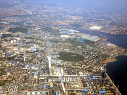 The Shanri Health Park and the Dayancun and Haimao areas, viewed from the airplane to Beijing