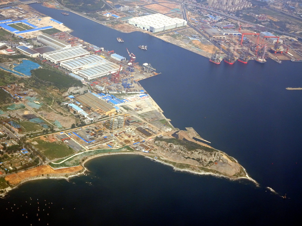 Harbour at the Dayancun area, viewed from the airplane to Beijing
