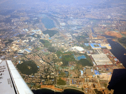 The Shanri Health Park and the Shanzhong, Dayancun and Haimao areas, viewed from the airplane to Beijing