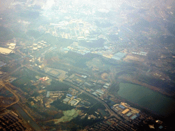 The east side of the lake in the Xiagou area, viewed from the airplane to Beijing