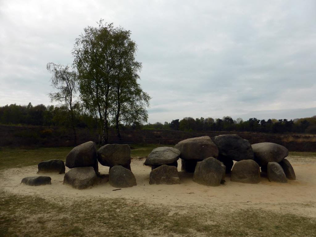 Back side of the D54 Dolmen, with a view on the Havelterberg hill