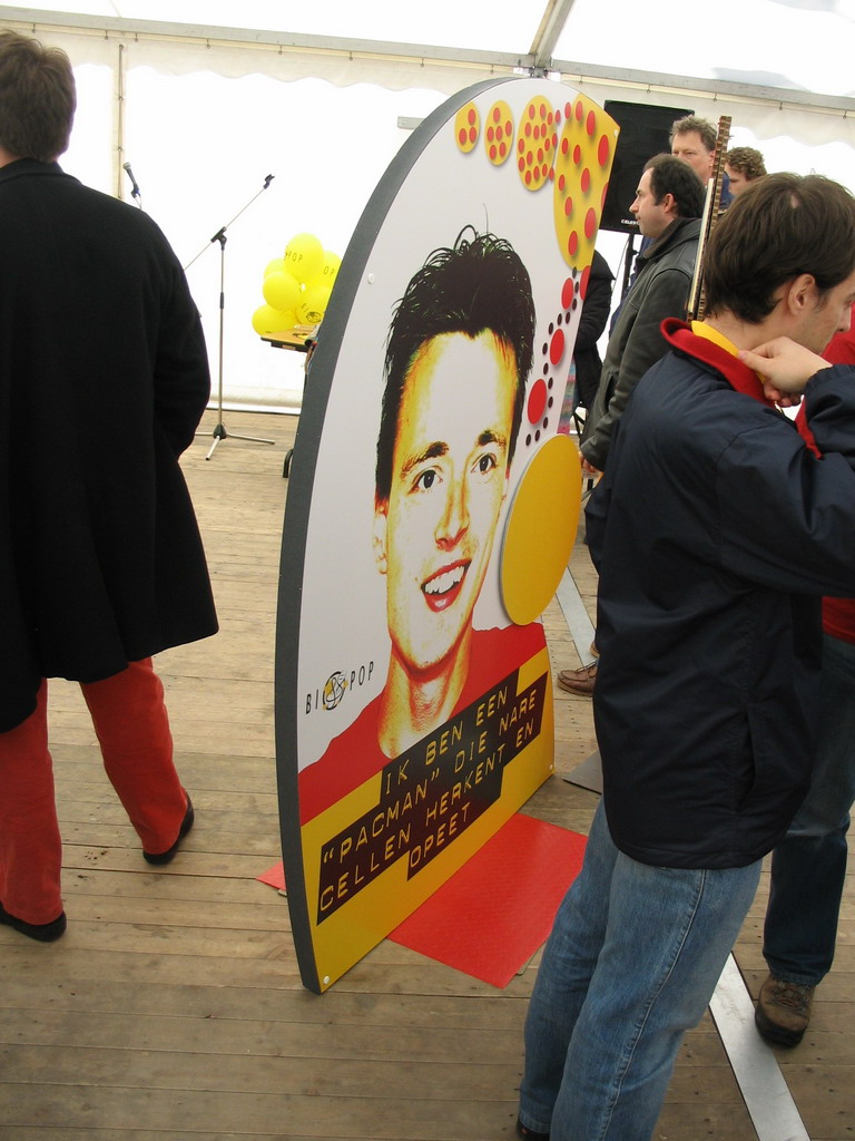 BIOPOP poster van David in the BIOPOP tent