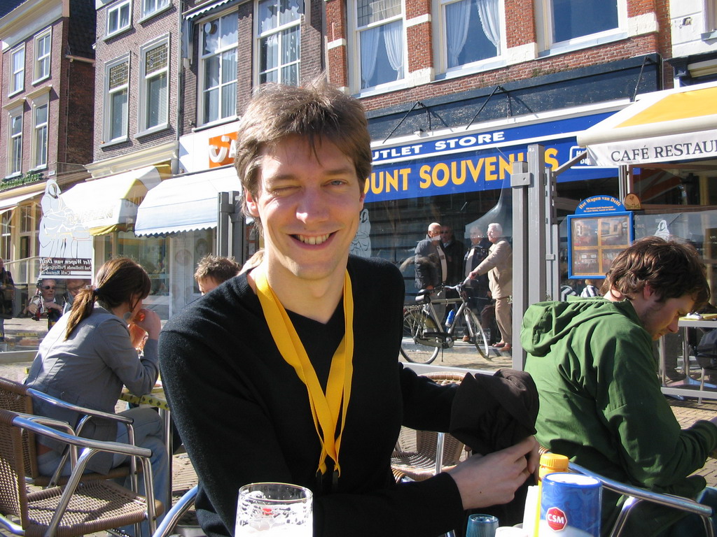 Tim at a terrace on the Markt square