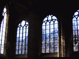 Stained glass windows in the Nieuwe Kerk church