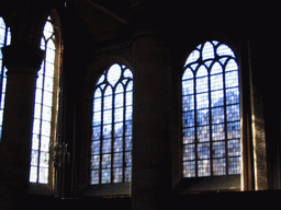 Stained glass windows in the Nieuwe Kerk church