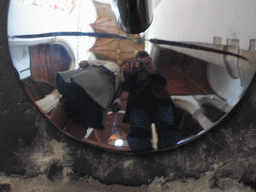 Reflections of Tim and Miaomiao, inside the Oude Kerk church