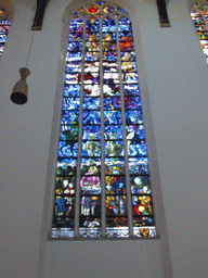 Stained glass window in the Oude Kerk church