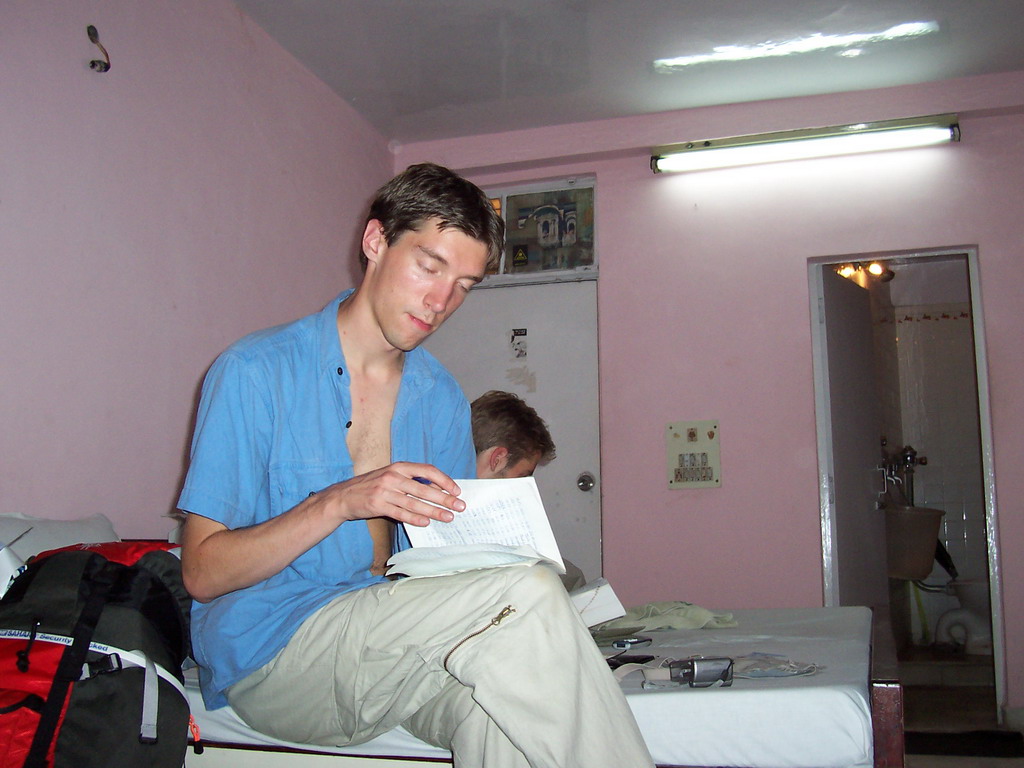 Tim and Rick in our room at Hotel Namaskar