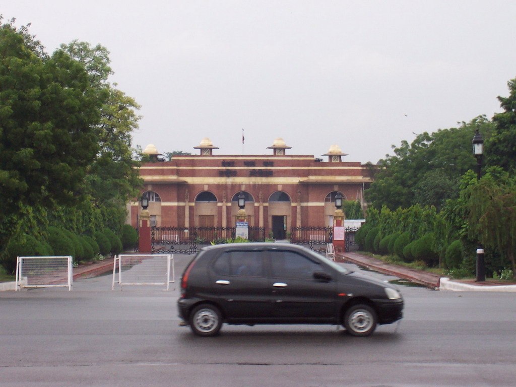 West side of the Major Dhyan Chand National Stadium at the C-Hexagon Square