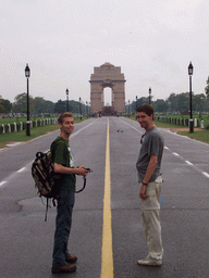 Tim and Rick in front of the Reflecting Pool and the east side of the India Gate