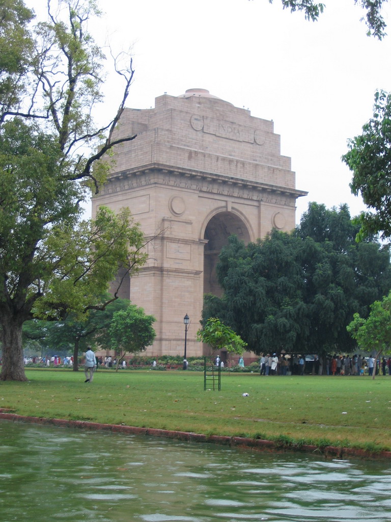 The India Gate, viewed from our rowing boat in the canals next to Rajpath Road