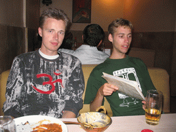 David and Rick in the Gem restaurant at the Main Bazar road