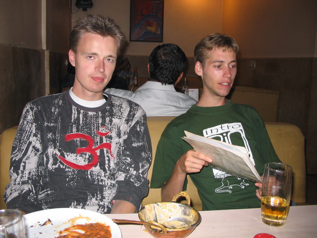 David and Rick in the Gem restaurant at the Main Bazar road