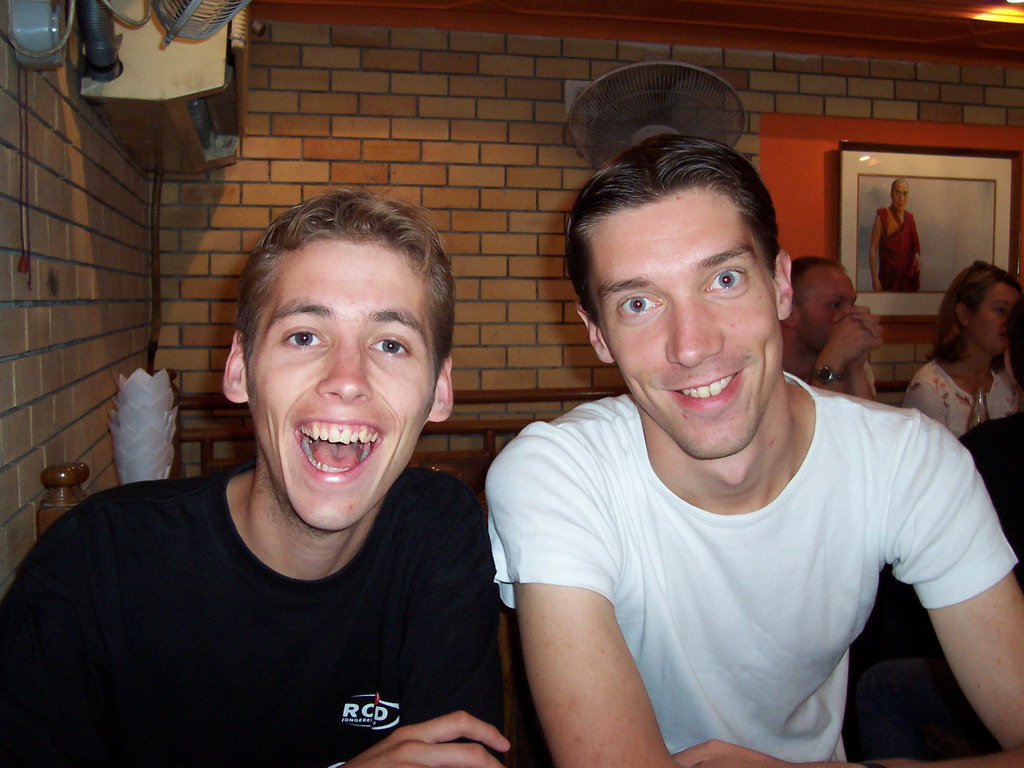 Tim and Rick in the Malhotra Restaurant at Laxmi Narayan Street