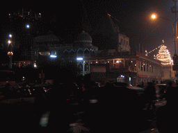 The Shri Gori Shankar Mandir temple at the Netaji Subhash Marg road, by night