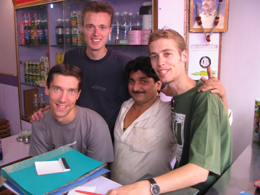 Tim, Rick and David with the owner of the New Diamond Restaurant