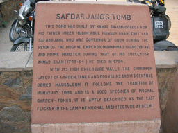 Information on Safdarjung`s Tomb