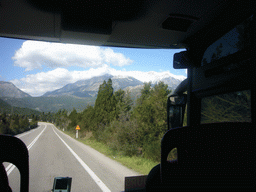 Mountains on the road from Athens to Delphi, from tour bus