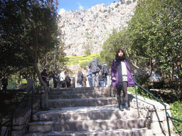 Miaomiao at the entrance of Delphi