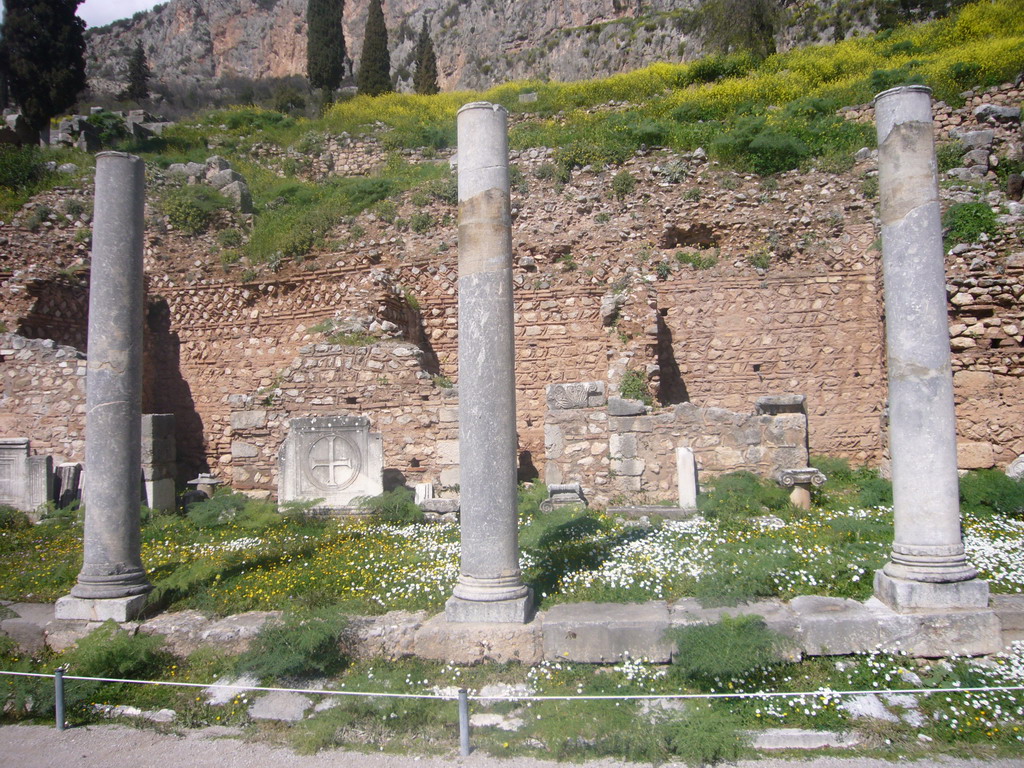 The Stoa of the Athenians, with cross revetment, and the Polygonal Wall