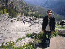 Tim at the Theatre of Delphi and the Temple of Apollo