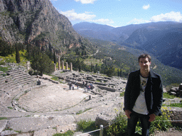 Tim at the Theatre of Delphi and the Temple of Apollo